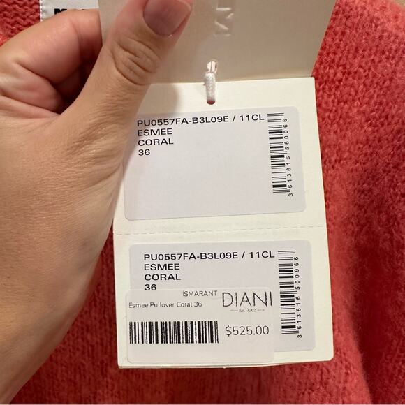 NWT Marant Etoile Pink Coral Mohair Wool Pullover Esmee Sweater 36 Medium - Picture 12 of 15